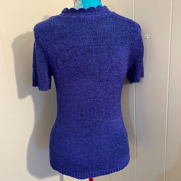 Joni B Short Sleeve V-Neck Kint Sweater Womans Size Large - Picture 3 of 6